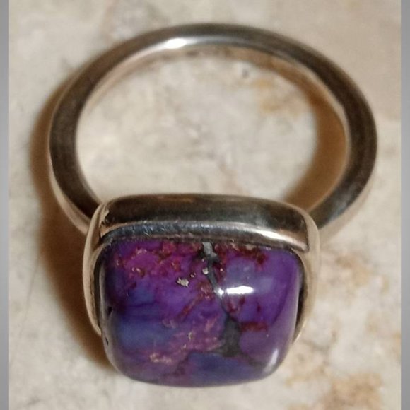 CLOSEOUT! 🔥 AUTHENTIC Mohave Purple Turquoise sterling silver Ring sz 7  04 - Picture 2 of 10